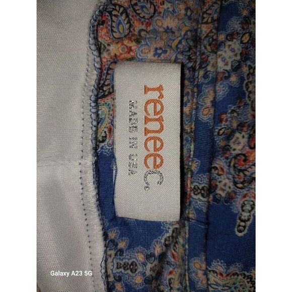 Renee C Stitch Fix Mini Skirt Medium Blue Boho Bohemian Flare - Picture 5 of 6